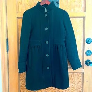 J. Crew Double Cloth Manifattura di Carmignano Italian Wool Coat Black sz 6